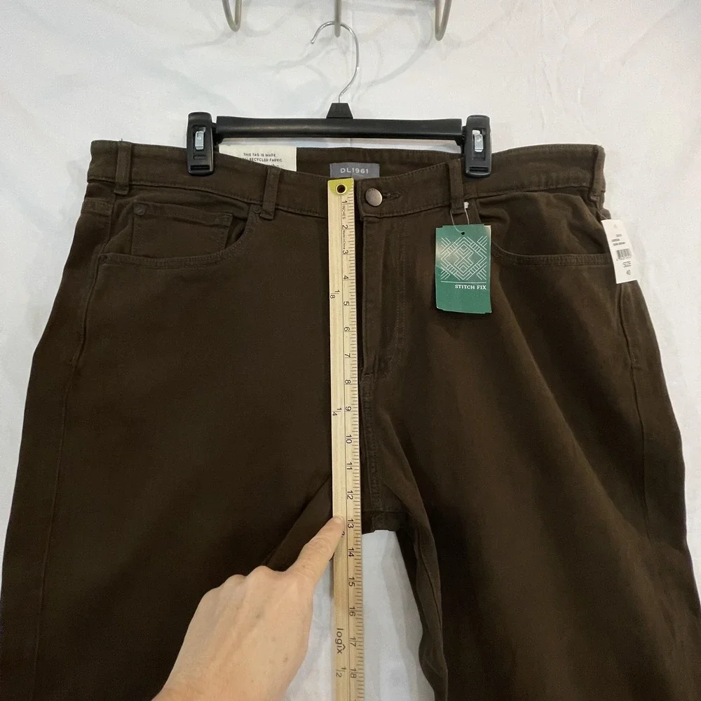 NWT, DL1961 Jeans Mens 40x36 Dark Brown Vinn Casual Straight Stretch Twill Pants